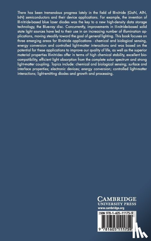  - III-Nitride Materials for Sensing, Energy Conversion and Controlled Light-Matter Interactions: Volume 1202