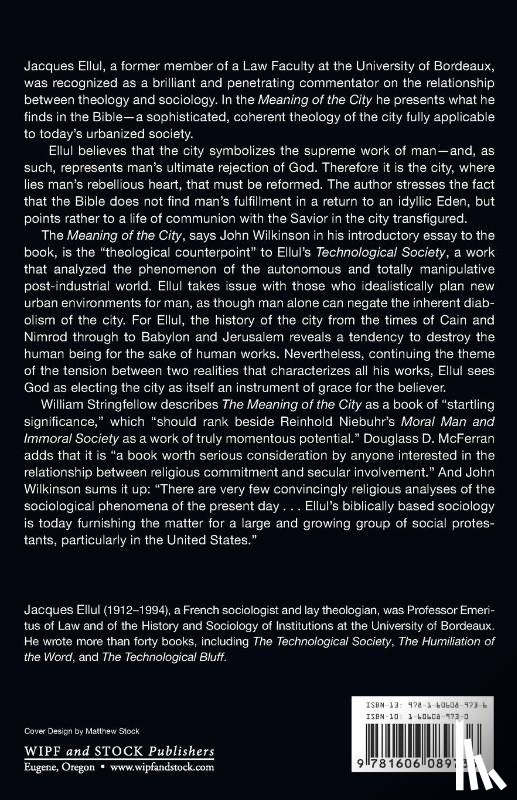 Ellul, Jacques - The Meaning of the City