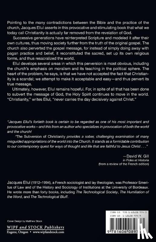 Ellul, Jacques - The Subversion of Christianity