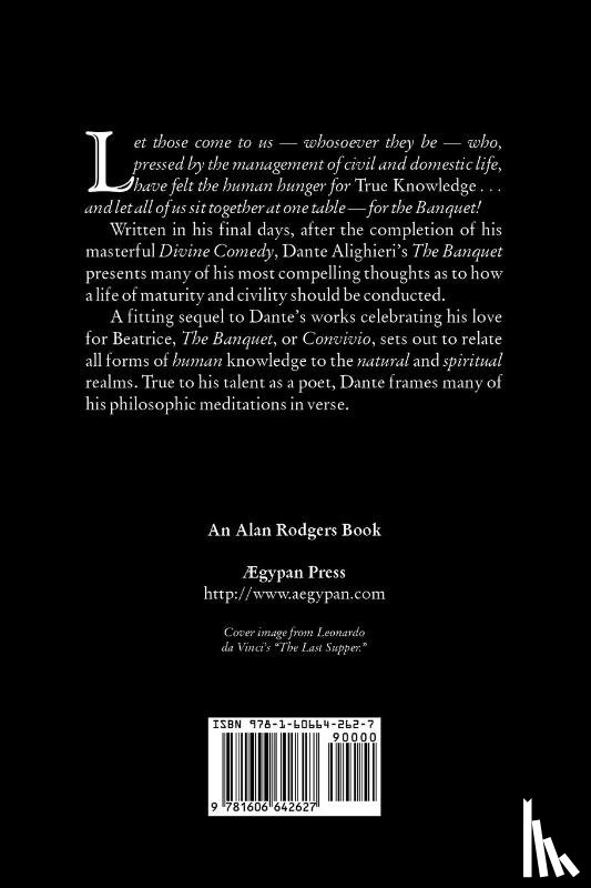 Alighieri, MR Dante - The Banquet by Dante Alighieri, Fiction, Classics, Literary