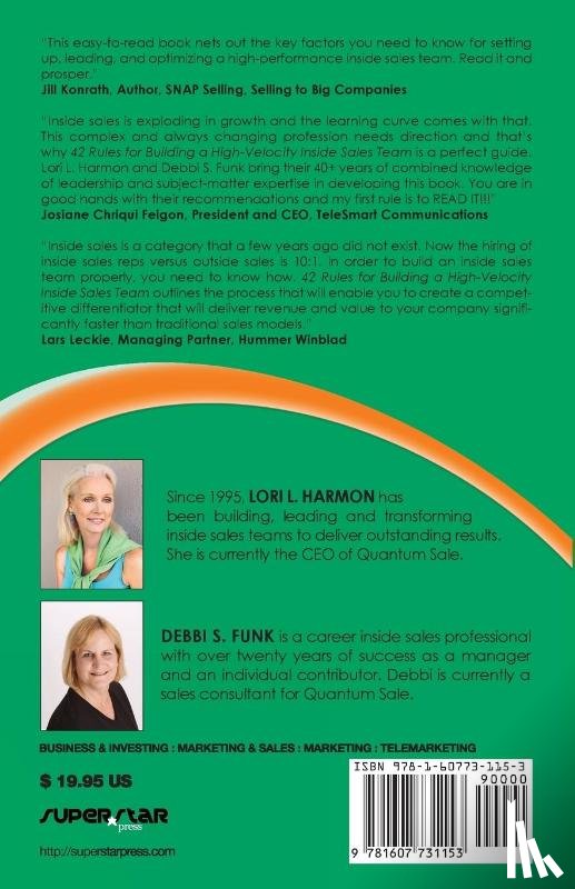 Harmon, Lori L., Funk, Debbi S. - 42 Rules for Building a High-Velocity Inside Sales Team
