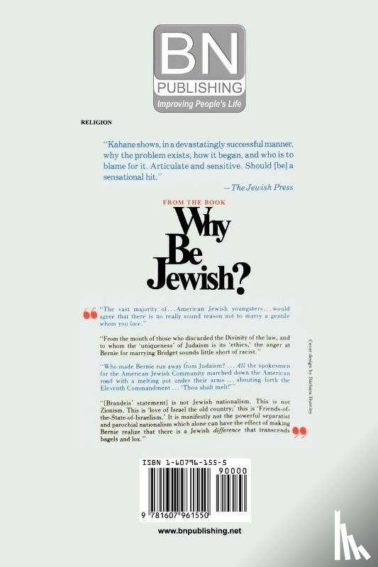 Kahane, Meir, Kahane, Rabbi Meir - Why Be Jewish ? Intermarriage, Assimilation, and Alienation
