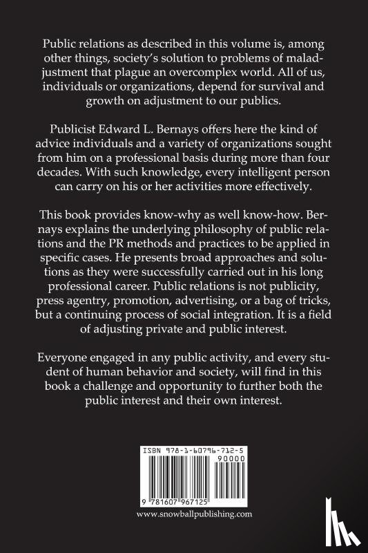 Bernays, Edward L - Public Relations