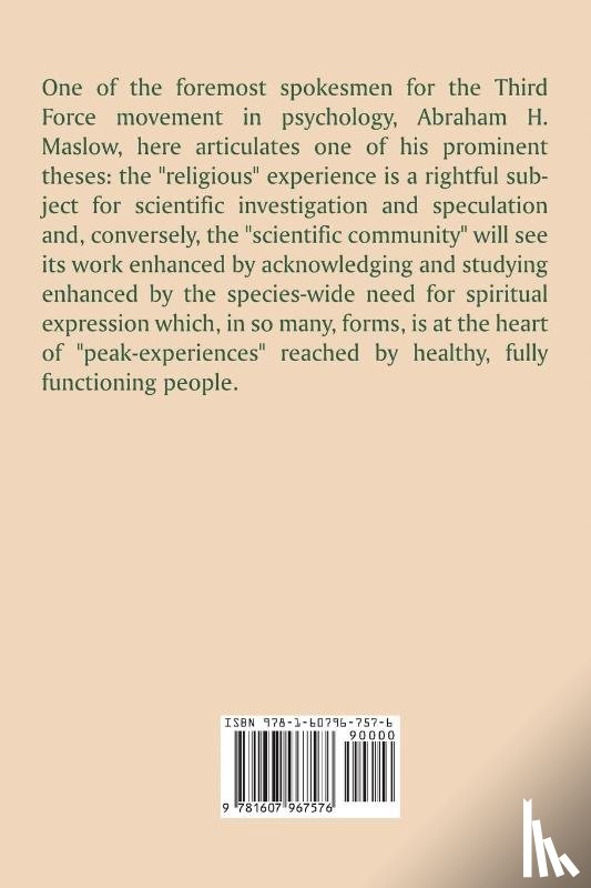 Maslow, Abraham H - Religions, Values, and Peak-Experiences