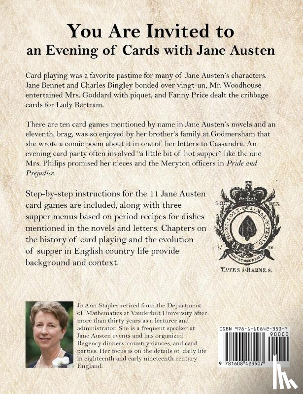 Staples, Jo Ann, Staples, Joann - Jane Austen's Card Games - 11 Classic Card Games And 3 Supper Menus From The Novels And Letters Of Jane Austen