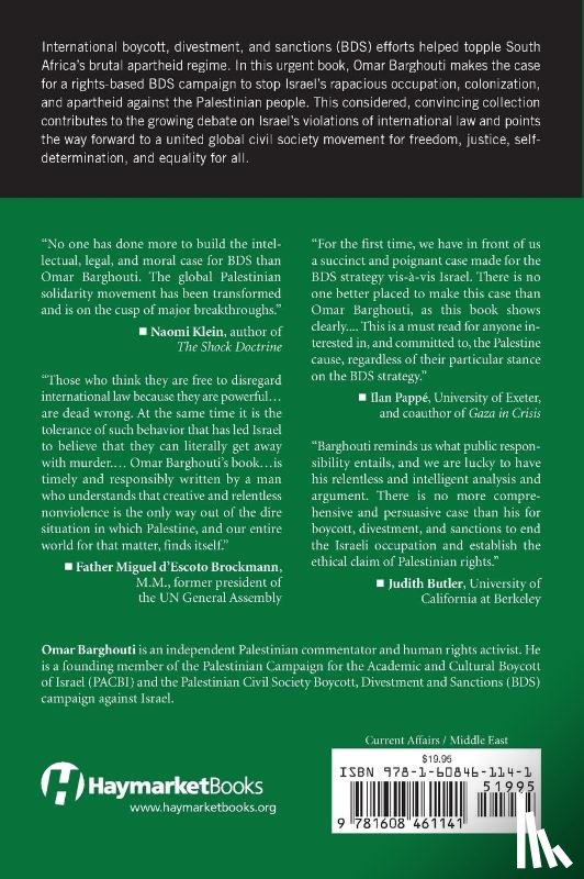 Barghouti, Omar - Boycott, Divestment, Sanctions
