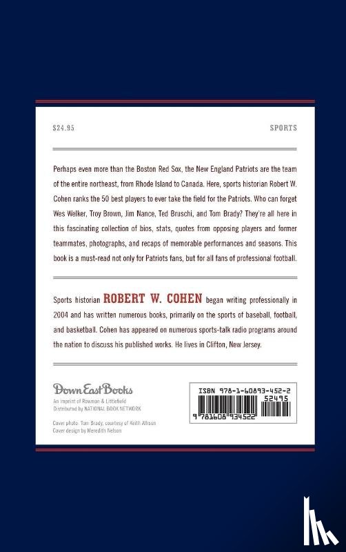 Robert W. Cohen - The 50 Greatest Players in New England Patriots History