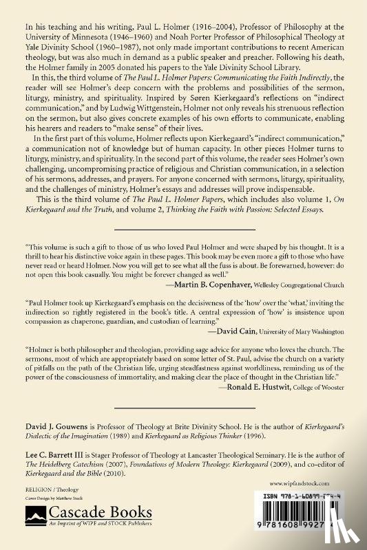 Holmer, Paul L. - Communicating the Faith Indirectly