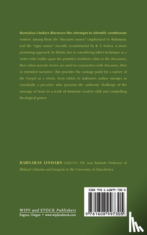 Lindars, Barnabas S S F - Behind the Fourth Gospel