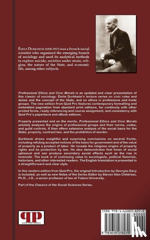 Durkheim, Emile - Professional Ethics and Civic Morals