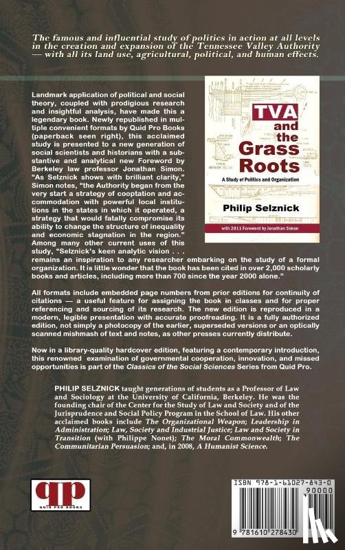 Selznick, Professor Philip - TVA and the Grass Roots