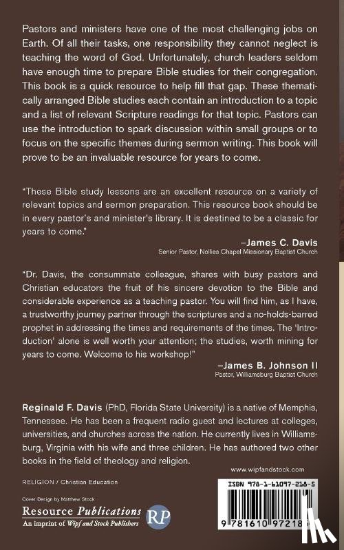 Davis, Reginald F - Bible Study for Busy Pastors and Ministers