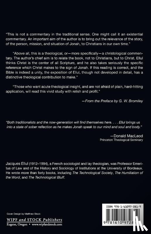 Ellul, Jacques, Bromiley, Geoffrey W - The Judgment of Jonah