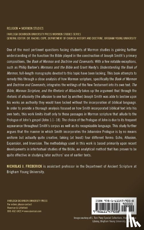 Frederick, J. - The Bible, Mormon Scripture, and the Rhetoric of Allusivity