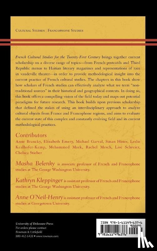  - French Cultural Studies for the Twenty-First Century