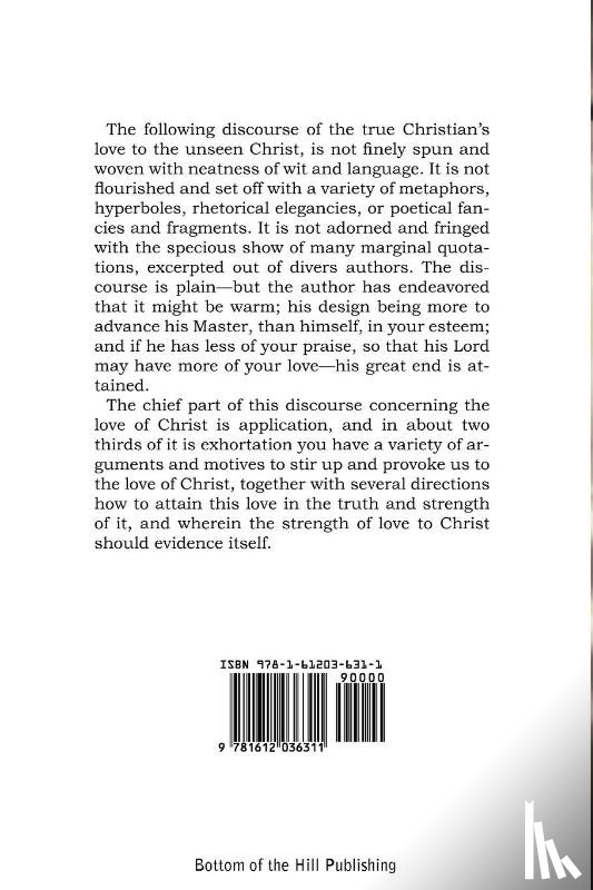 Vincent, Thomas - The True Christian's Love to the Unseen Christ