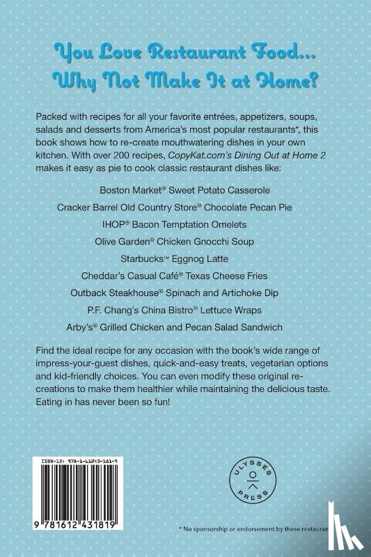 Manley, Stephanie - Copykat.com's Dining Out At Home Cookbook 2