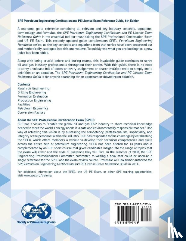 Ghalambor, Ali - SPE Petroleum Engineering Certification and PE License Exam Reference Guide, Sixth Edition