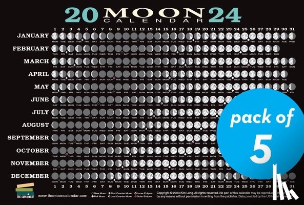 Long, Kim - 2024 Moon Calendar Card (5 pack)