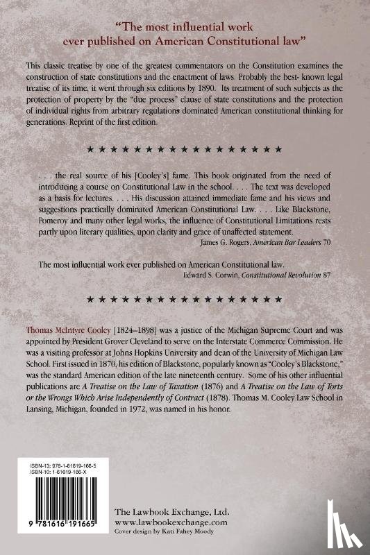 Cooley, Thomas McIntyre - A Treatise on the Constitutional Limitations