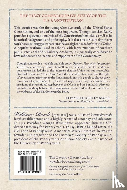 Rawle, William - A View of the Constitution of the United States of America Second Edition