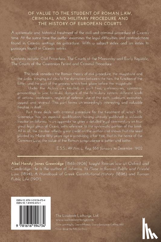 Greenidge, A H J - The Legal Procedure of Cicero's Time
