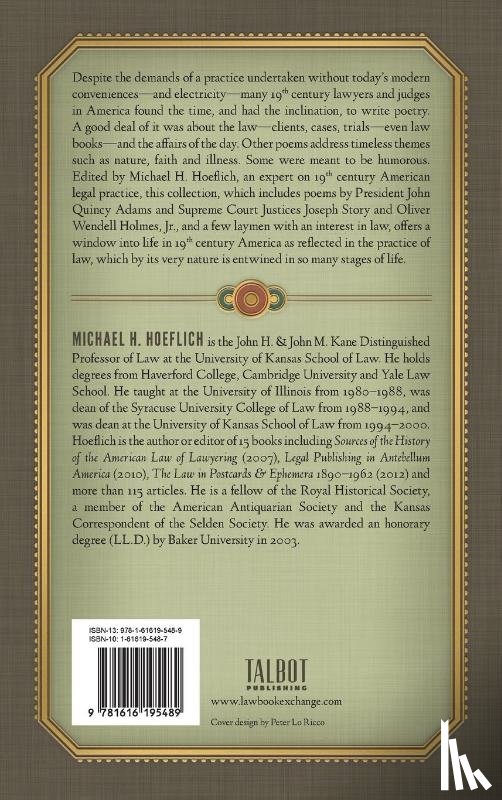  - Anthology of Nineteenth Century American Legal Poetry