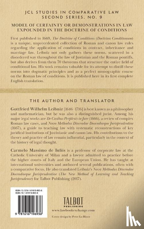 Leibniz, Gottfried Wilhelm - Model of Certainty or Demonstrations in Law Expounded in the Doctrine of Conditions