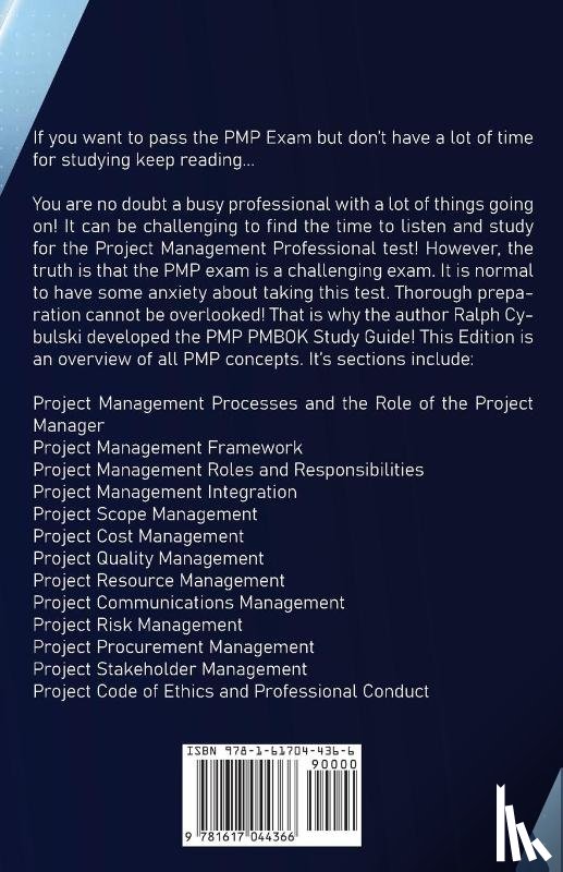 Cybulski, Ralph - PMP PMBOK Study Guide! Project Management Professional Exam Study Guide! Best Test Prep to Help You Pass the Exam! Complete Review Edition!