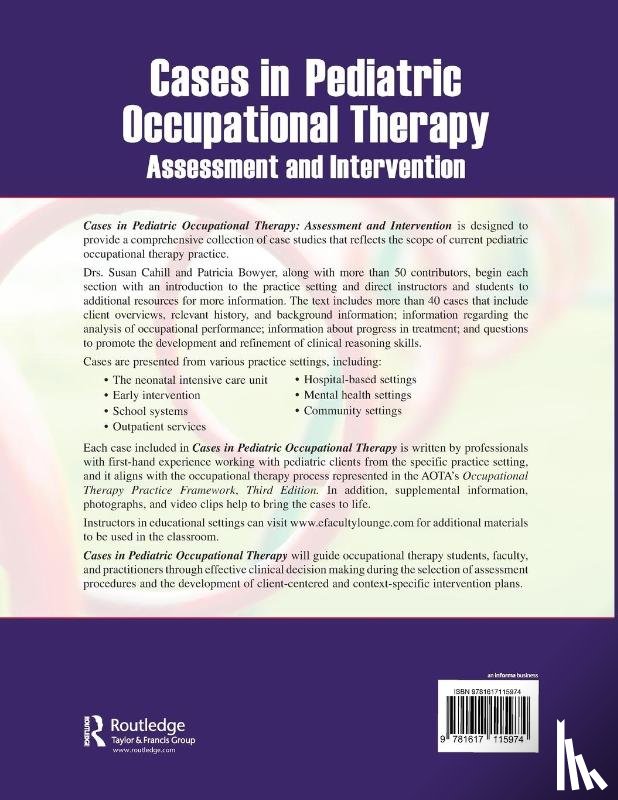 Cahill, Susan, Bowyer, Patricia - Cases in Pediatric Occupational Therapy