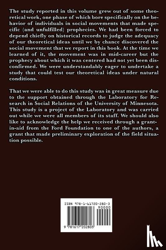 Festinger, Professor Leon, Riecken, Henry W, Schachter, Stanley - When Prophecy Fails