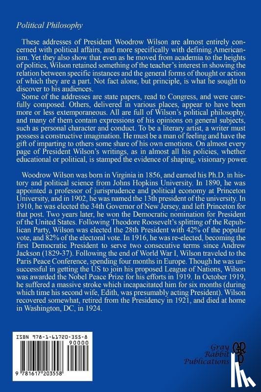 Wilson, Woodrow - President Wilson's Addresses