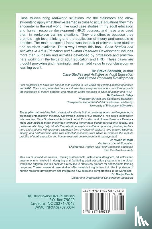 Schmidt, Steven W. - Case Studies and Activities in Adult Education and Human Resource Development