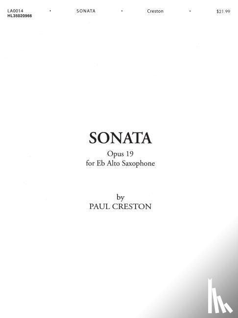 Creston, Paul - SONATA OP 19