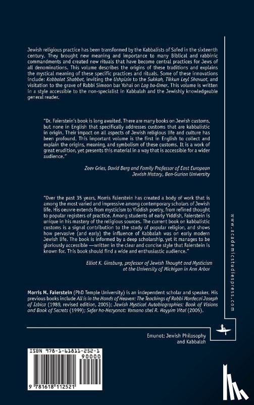 Faierstein, Morris - Jewish Customs of Kabbalistic Origin