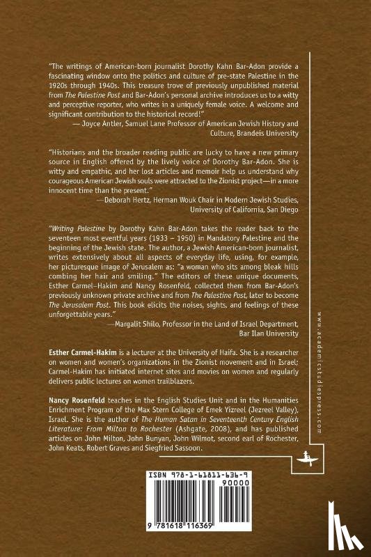 Bar-Adon, Dorothy Kahn - Writing Palestine 1933-1950
