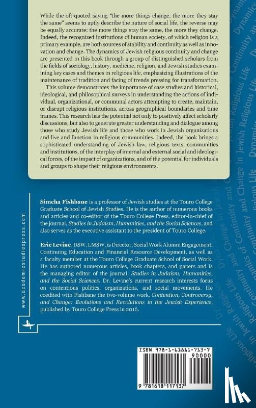  - Dynamics of Continuity and Change in Jewish Religious Life