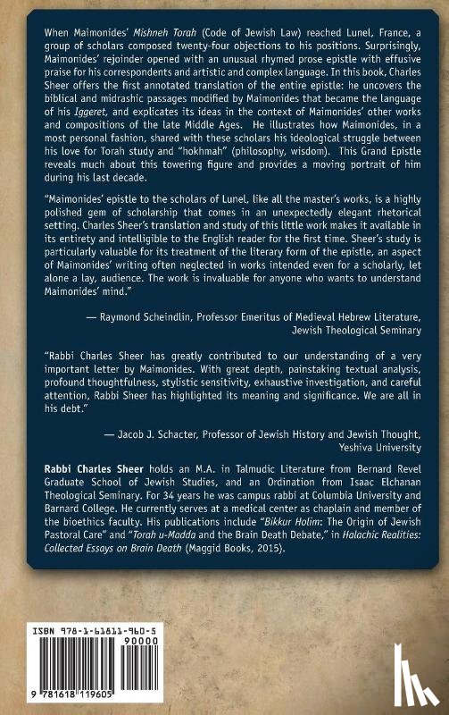 Sheer, Charles H. - Maimonides' Grand Epistle to the Scholars of Lunel
