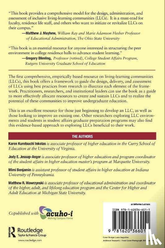 Inkelas, Karen Kurotsuchi, Jessup-Anger, Jody E., Benjamin, Mimi, Wawrzynski, Matthew R. - Living-Learning Communities That Work