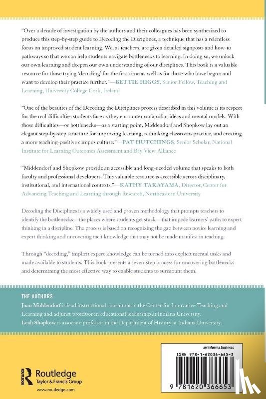 Middendorf, Joan, Shopkow, Leah - Overcoming Student Learning Bottlenecks