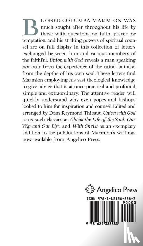 Marmion, Dom Columba, Marmion, Blessed Columba - Union With God