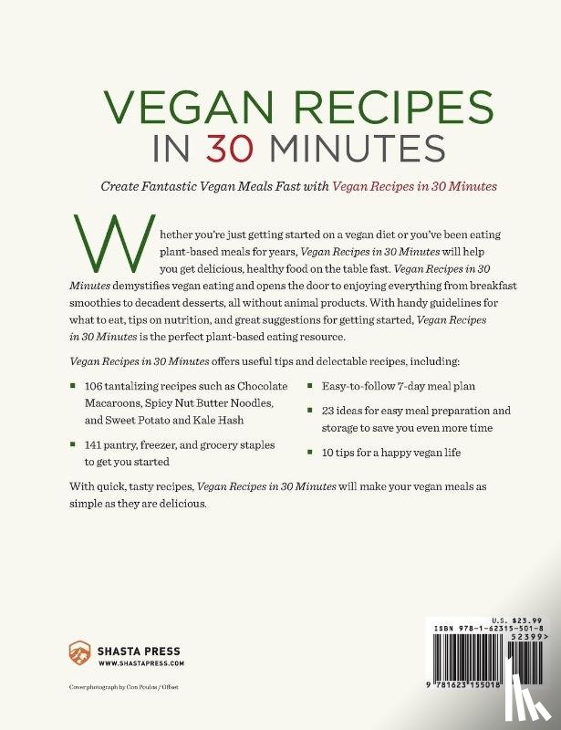 Shasta Press, Nelson-Bunge, Terri Ann - Vegan Recipes in 30 Minutes