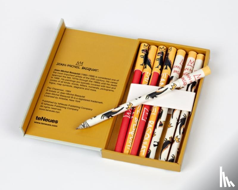 Teneues - Teneues - 8-Pen Set: Pez Dispenser Jean-Michel Basquiat, 8 Ballpoint Pens, Unique Paper Wrapped Barrel, Soft Touch, Sleek Case: Set of 8 Ball Point Pe