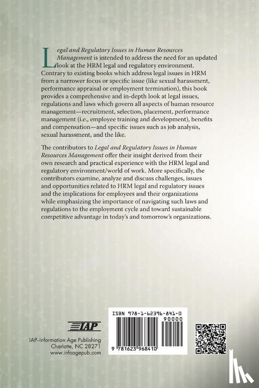 - Legal and Regulatory Issues in Human Resources Management