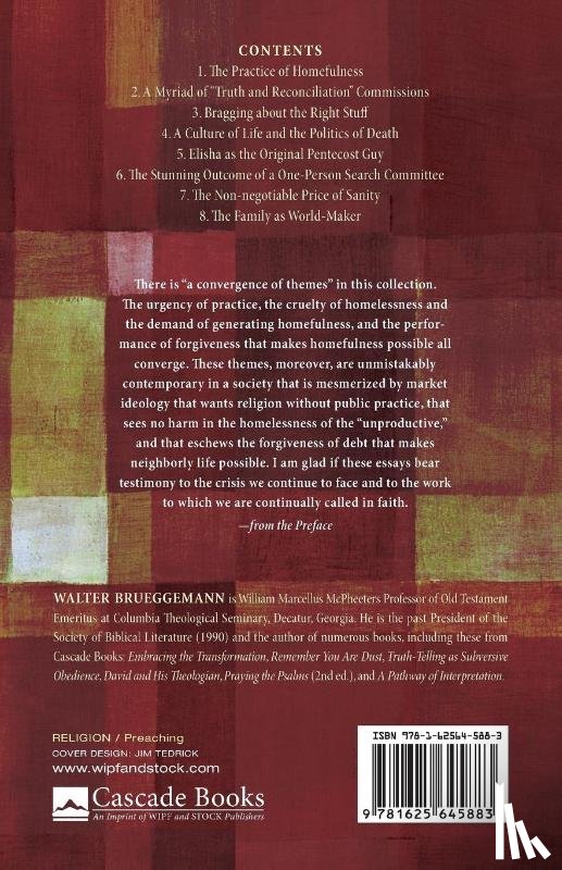 Brueggemann, Walter (Columbia Theological Seminary) - The Practice of Homefulness