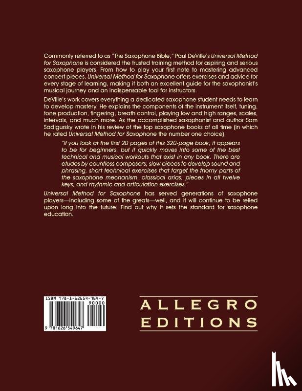 Deville, Paul - Universal Method for Saxophone