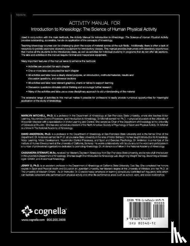 Mitchell, Marilyn, Anderson, David, Stewart, Cassandra, O, Jenny - Activity Manual for Introduction to Kinesiology