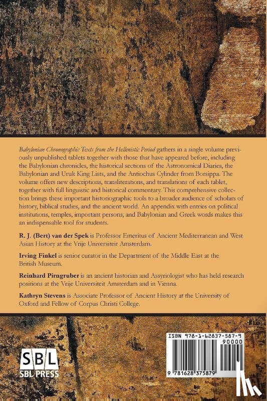 Spek, R. J. van der, Finkel, Irving L., Pirngruber, Reinhard - Babylonian Chronographic Texts from the Hellenistic Period