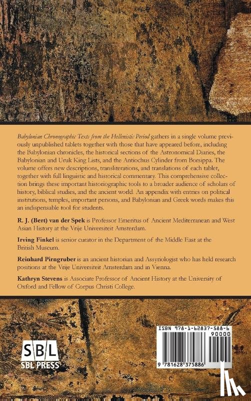 Spek, R. J. van der, Finkel, Irving L., Pirngruber, Reinhard - Babylonian Chronographic Texts from the Hellenistic Period