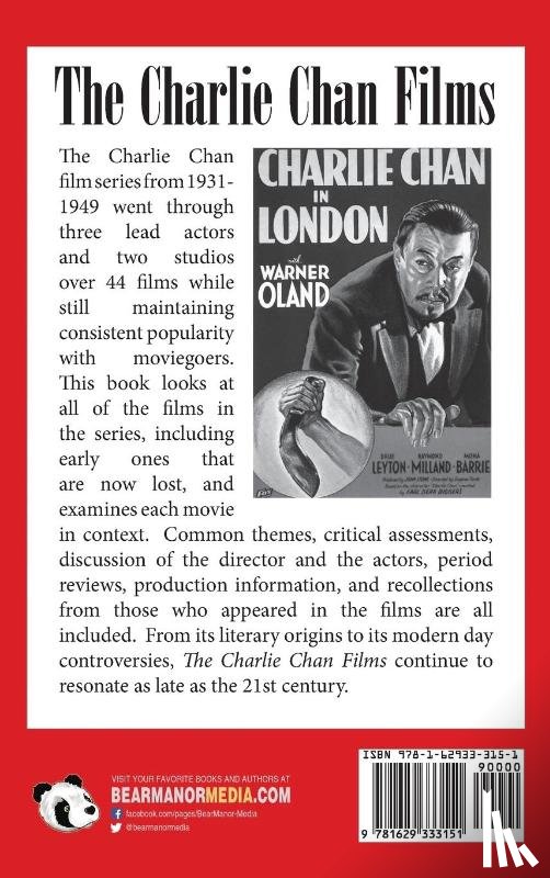 Neibaur, James L - The Charlie Chan Films (hardback)